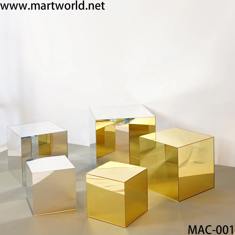 2019new Acrylic Mirror Box Table Cube Box Centerpiece For Wedding