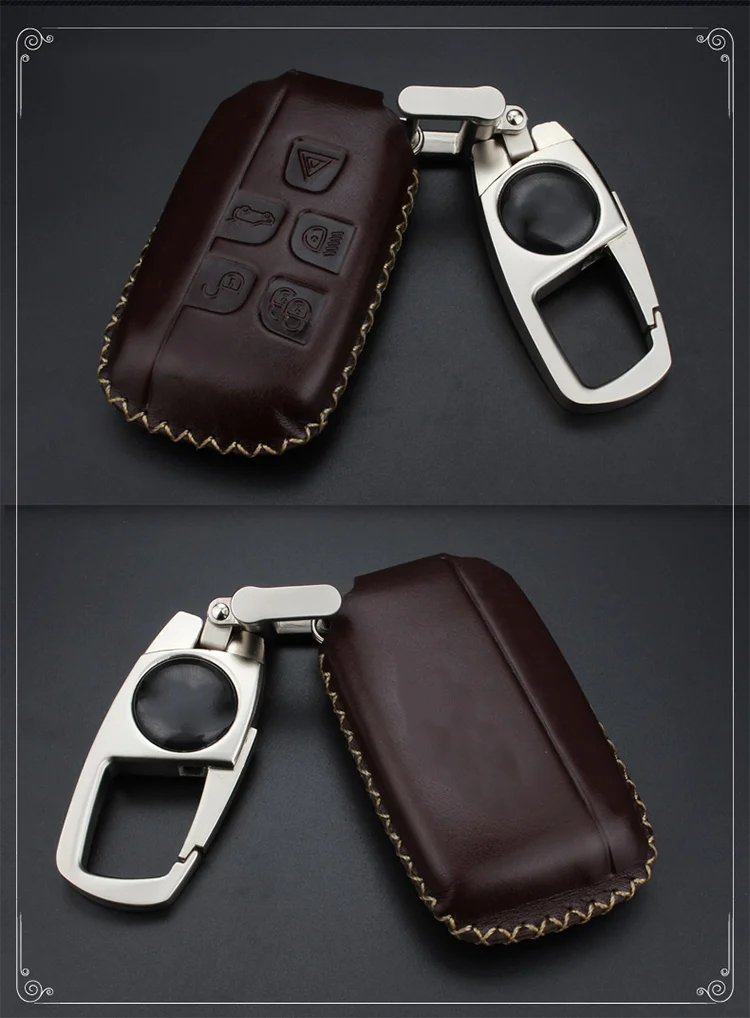 Hot sale 2 color handmade genuine leather car key cover key bag for land Rove