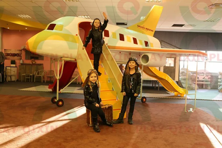 Outdoor Fiberglass Theme Park Playground Customized Airplane