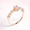 Custom Design Rose gold colored Sapphire 18 k Solid Rose Gold Plated Jewellery Wedding Rings For Women