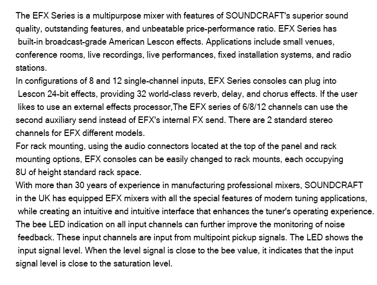 Professional 8 Channel Stereo Audio Mixer