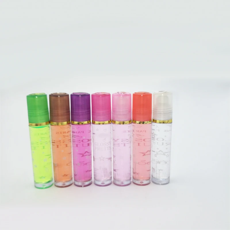 Private Label Lip Oil Fruit Flavor Clear Lip Gloss Roller Ball Moisture ...