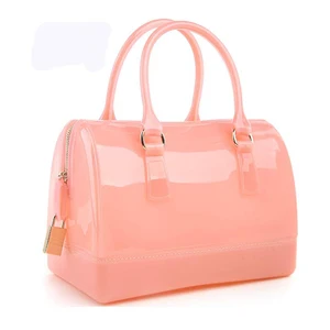 New Fashion Candy Color Transpa Pvc Crystal Bag Jelly Tote Women Spring Summer Beach Handbag