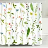 Luxury Bathroom Hookless Polyester Shower Curtain Custom Leaf Print African Shower Curtain