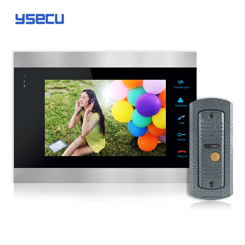 Buy Monitor Get Doorbell free YSECU 7 Inch Color LCD Video Door Phone Intercom System Door