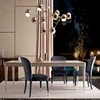 Bairong Home Italian high-end luxury simple stainless steel table Nordic style marble fashion dining chair set