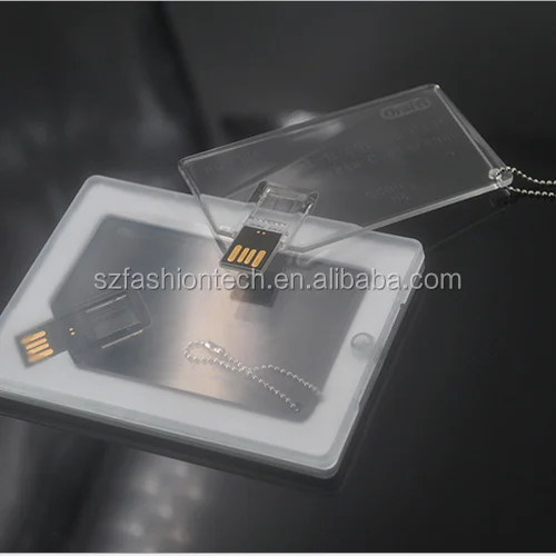 Clear acrylic card USB flash drive memory stick custom logo pen drives wholesale gadgets - ANKUX.COM