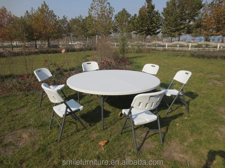 White Outdoor Round Banquet Hdpe Plastic Folding Table Buy Cheap