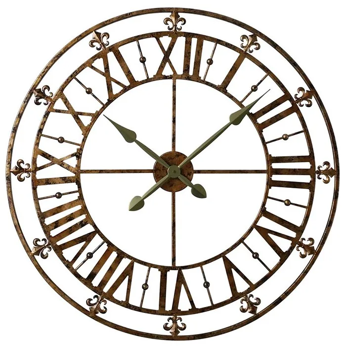 Aged Copper And Black Skeleton Rustic Metal Wall Clock ...