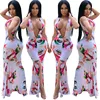 FS1419A Sexy women deep v print long party dresses