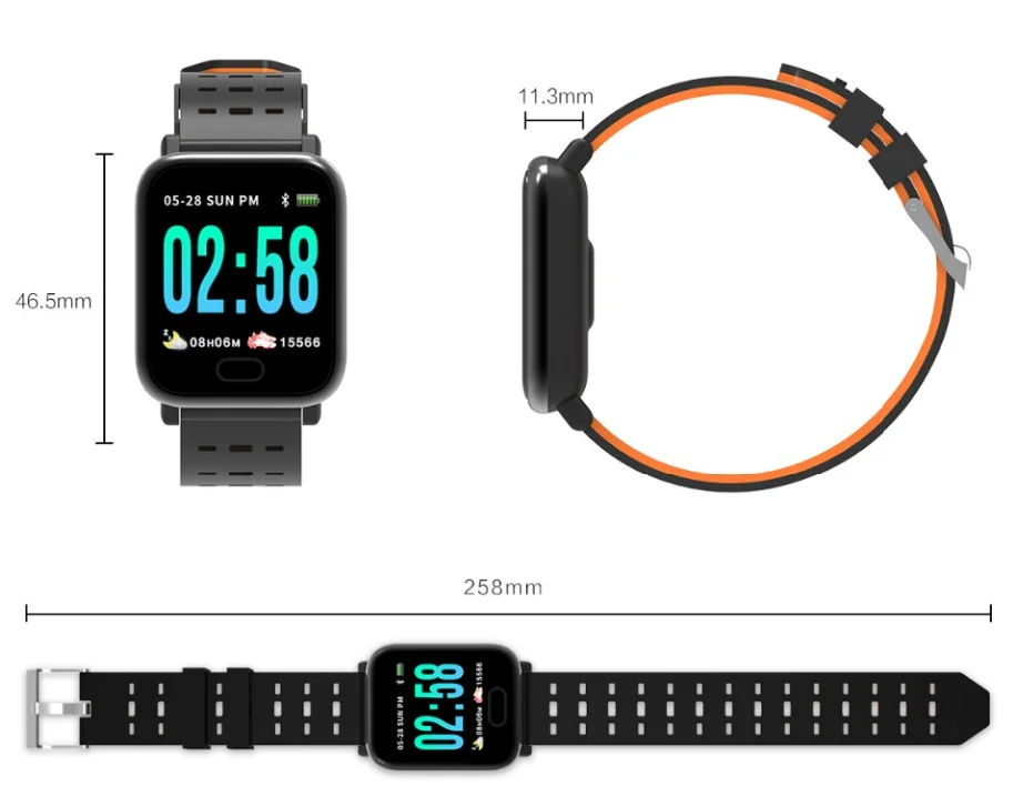 A6  color screen fitness tracker Step Counter Activity Monitor smart watch band