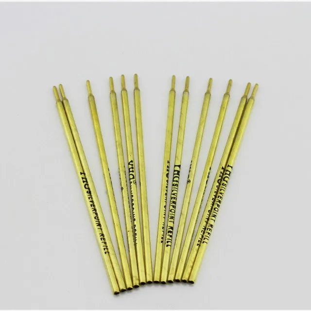 Metal Barrel Silver Color Refills For Leather Marking Silver Ball Point