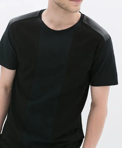 men's shirt with leather shoulders