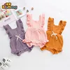Newborn baby girl romper bodysuits cotton flutter sleeve one piece romper outfits clothes
