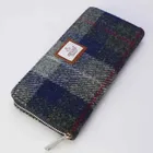 Padr&atilde;o Tartan tecido de boa qualidade genu&iacute;na harris tweed zipper carteira