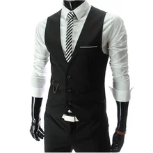4 Colors Vintage Men Suit Vest 2015 New Brand Designer Formal Business Dress Waistcoat Slim Gilet Man Fashion Sleeveless Jacket