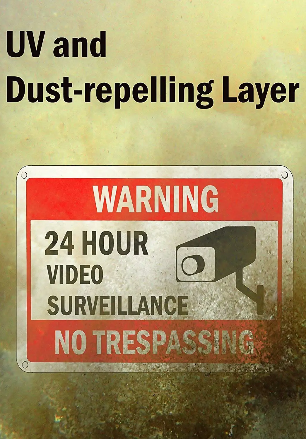 Video Surveillance Sign Set 2 (10" X 7") Aluminum Warning Signs & 6 (6