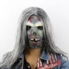 latex horror zombie mask with straight wig hair