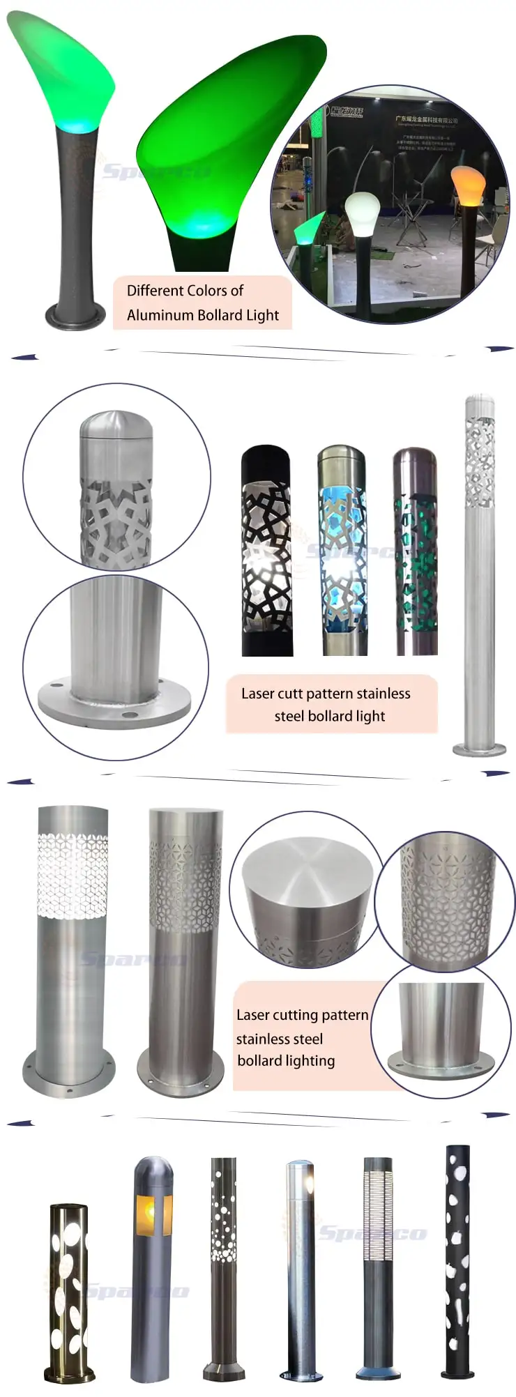 Attractive satin brushed finished stainless steel outdoor bollard led ip65