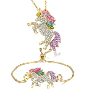 Party Supplies Favors Velantine's Gift Unicorn Jewelry Set Include Ring, Beads, Bracelet, and Necklace