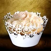 China redleaves Pearlized cupcake wrapper white flowers wedding favor cupcake wrappers for wedding accoressory