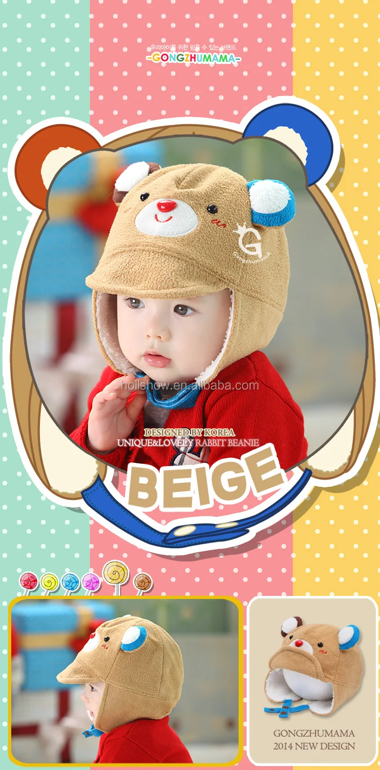 Pola Kartun Lucu Earflap Kutub Bulu Anak Anak Bayi Topi Musim Dingin