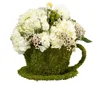 moss teacup for flower arrangement pot