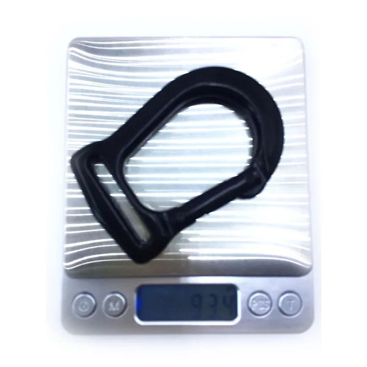 Heavy Duty Locking Carabiner Electroplated Black Spring Hook for Climbing/Bag/Pet Safety