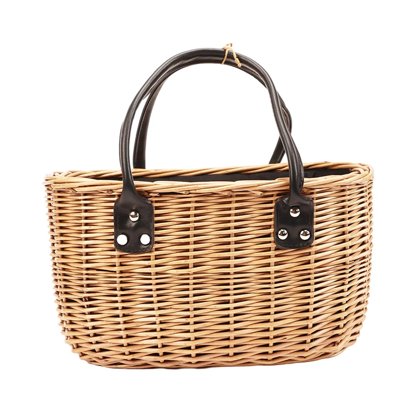 Wholesale Hand Woven Straw Willow Wicker French Basket Bag Beach Bag ...