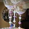 Clear Foil Helium Balloons with Hand Held Air Inflator Copper RGB LED String Light Bar for Birthday Wedding