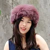 CX-E-17B Wholesale Women's Custom Knit Fox Fur Headband Elastic Head Band