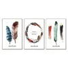 Still life custom canvas prints 3 panel painting feather wall art