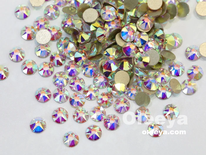 Hot Sale 2088 16 Cut Facets SS20 Crystal AB Non Hot Fix Flat Back Nail Rhinestone for Nail Art