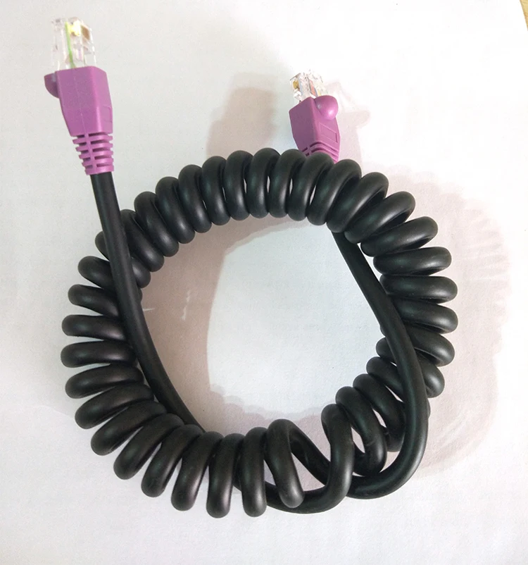 Industrial Grade Cat5e Cat6 Utp Ftp Sprial Coiled Curly