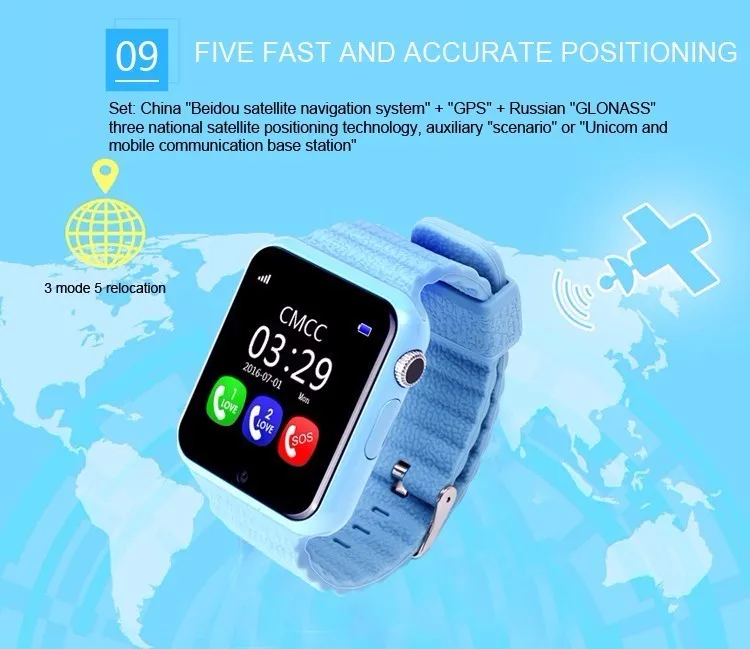 Children V7K Smat Watch MTK2503 GPS Touch Screen Google Map SOS Button Watch For Child GPS Locator Watch
