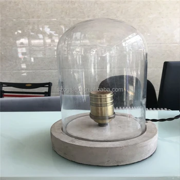 Concrete Ce Cement Round Base Table Lamp With Clear Glass Cylinder Lampshade For Bedroom Housing Lighting Furniture Buy Table Lamp With Base Clear