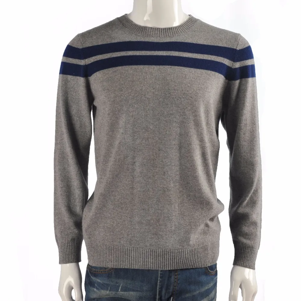 Factory Wholesale Crew Neck Man Fashion Knitted Pullover With Stripe