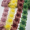 Red color flower applique lace 3D floral patch embroidered guipure lace trim for sale