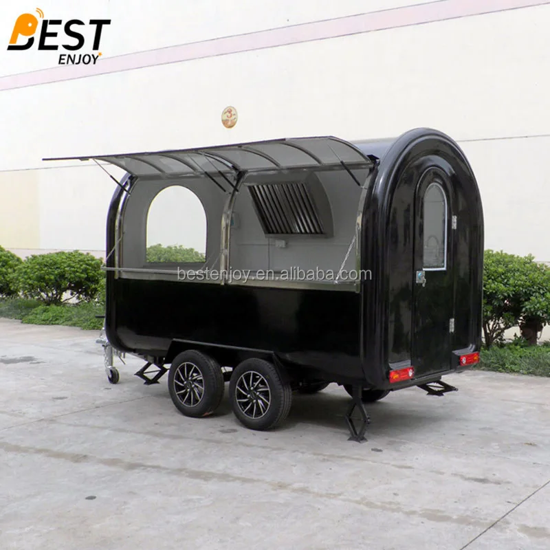 3m long round 2 axles 4 wheels factory export mobile food cart truck trailer for sale - 01