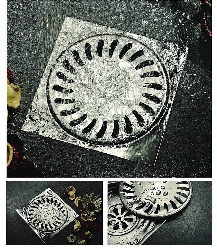 Anti Cockroach Trap Drain Bathroom Stainless Steel Floor Drain Square