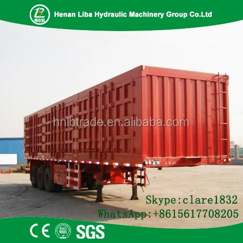 Factory Sale Low Price Automatic Air Brakes Painting Semi Box Trailer For Bulk Cargo Transportaion