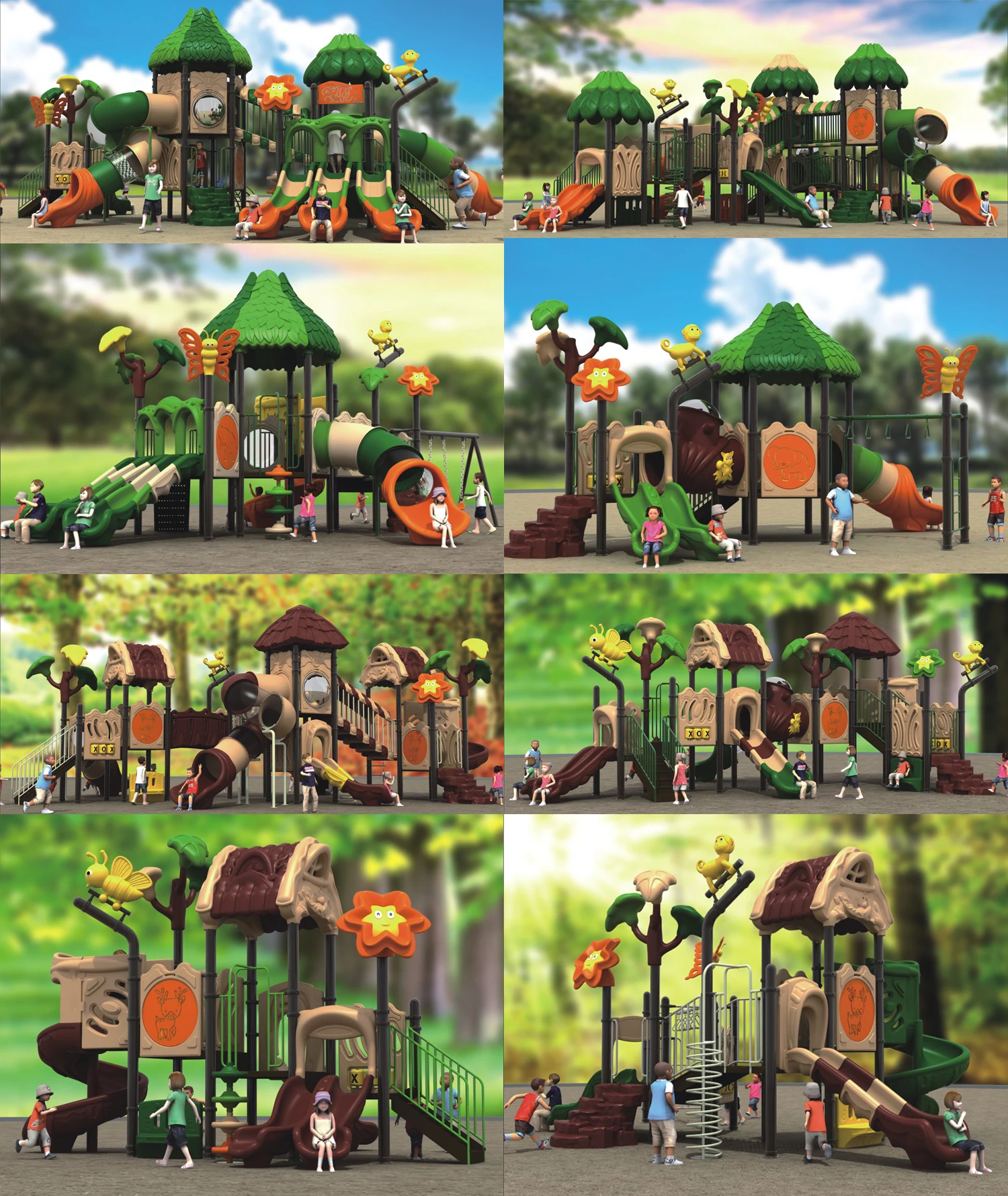 Kids Outdoor Lldpe Material Play Plastic Slide Baby Outdoor Playground