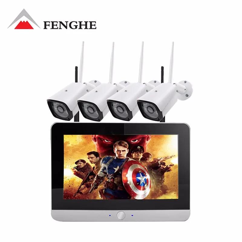 4ch Camera With 10" Lcd Screen Monitor Wifi Nvr Kit - Buy Wifi Nvr Kit