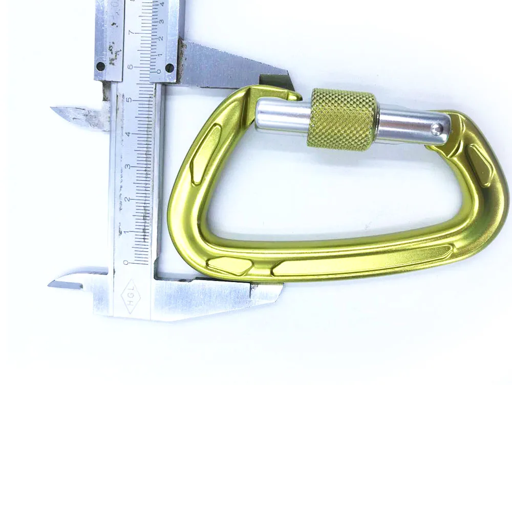 12mm Aluminum Snap Hooks Wholesale 22kn Selflocking Carabiner Outdoor Climbing Carabiner Hook Dog Rope Leash Hook