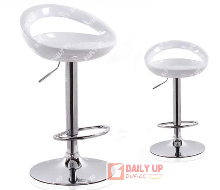 New Kitchen High Chair Chrome Base ABS Bar Stool Chair with Footrest Cafeteria Chair Living Room Furniture For Sale