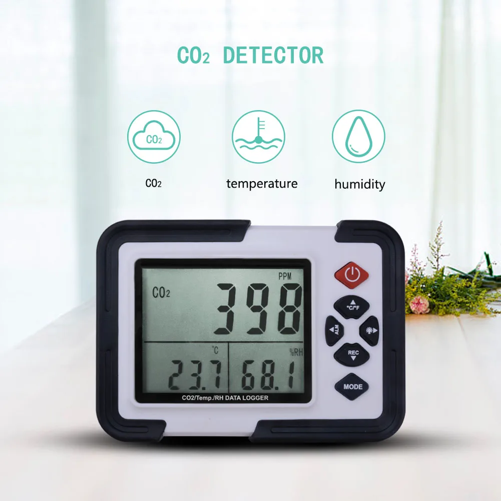 HT-2000 Digital Carbon Dioxide Detector CO2 Analyzer Air Quality Detector Temperature and Humidity meter