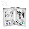 Crystocraft Chrome Plated Lily of the valley photo frame decorated with Crystals from Swarovski double twins picture frame