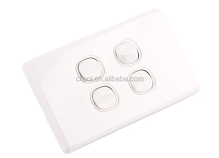 Hotel Light Switches Pc Silver Printed Switch Panel 4 Gang Vertical New