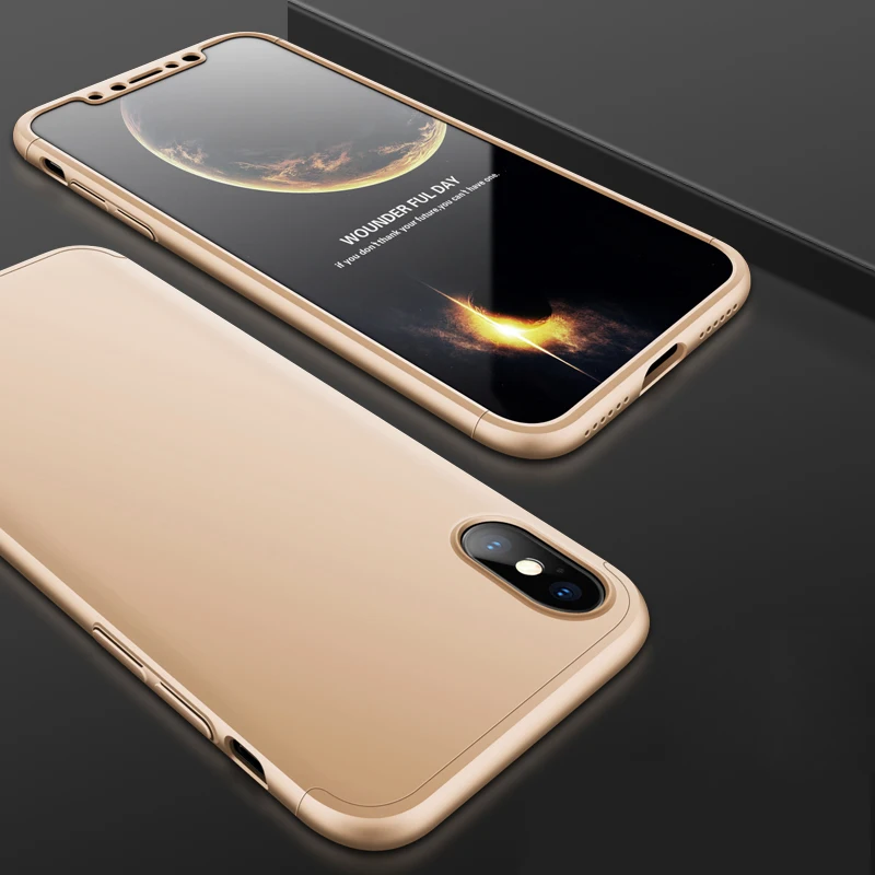 2018 hot sell 360 cover Removable 3in1 Hard PC Shield Back Cover Case for iPhone X phone cases