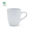 Good sale full white funnel shape ceramic mug with handle